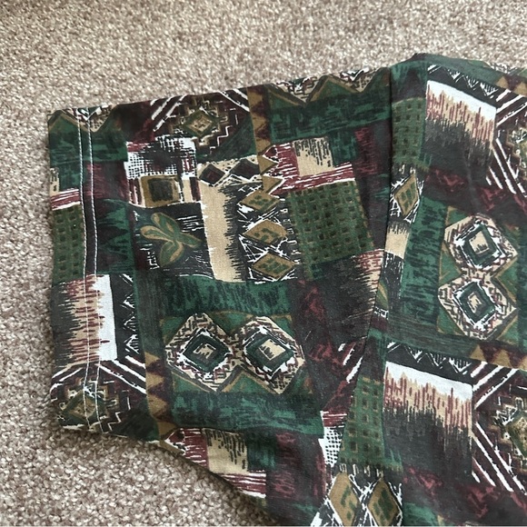 Vintage 80s Colleens Collectibles Green Tribal Print Short Sleeve Romper Size XL - Picture 10 of 16